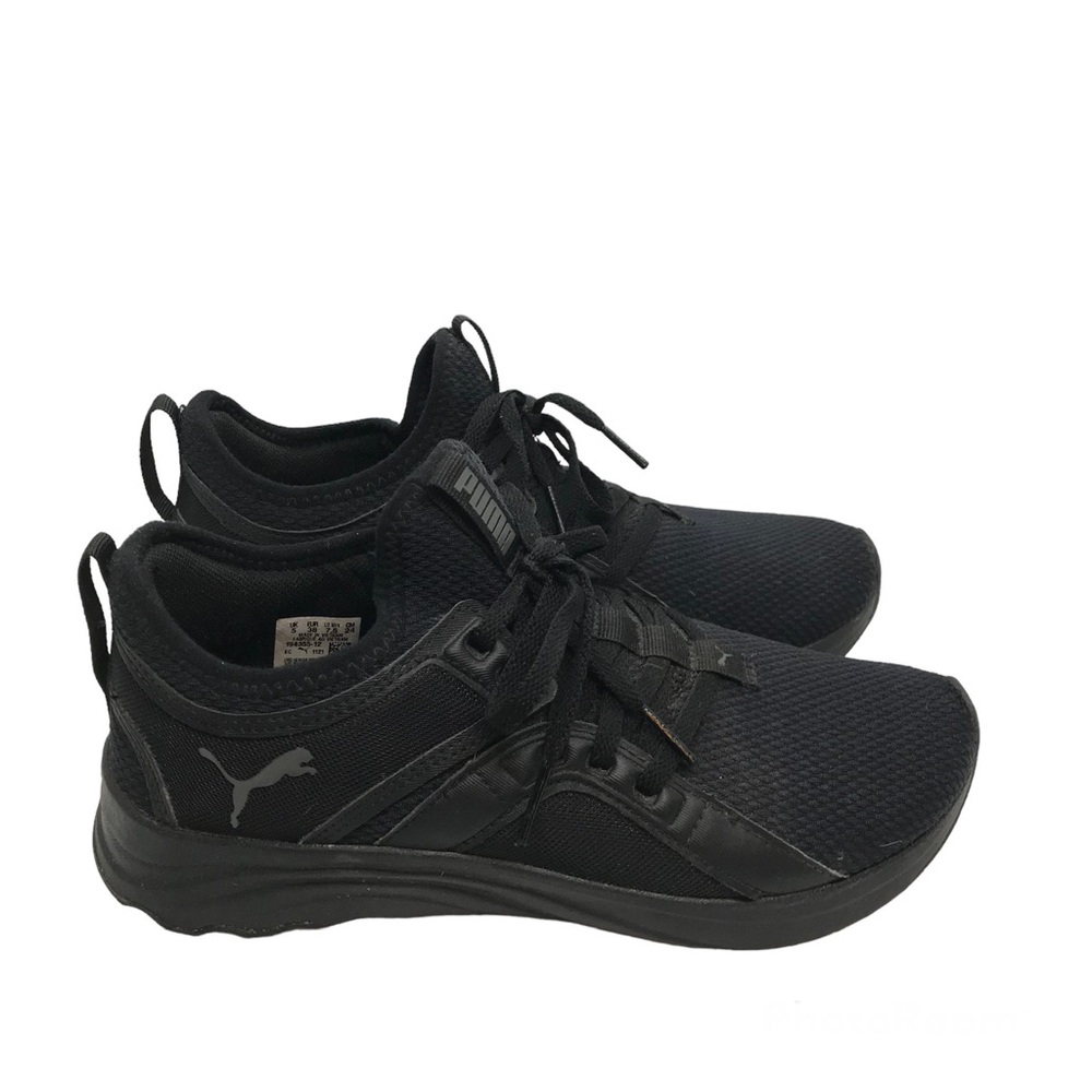 PUMA Softride Sophia Womens Sneakers Size 7.5 Black Logo Lace Up Cushioned